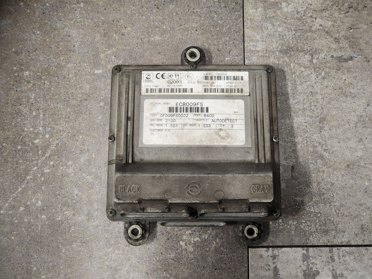 Allison B400 TCM Part # 29541227, e11, 020911, Model No. WT3ECU911A