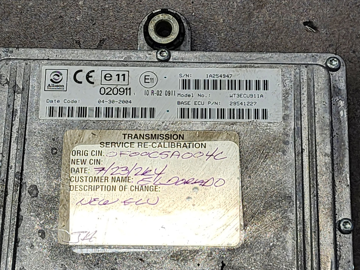 2004 Allison TCM Part # 29541227 For Sale, e11, 020911, 10R-020911