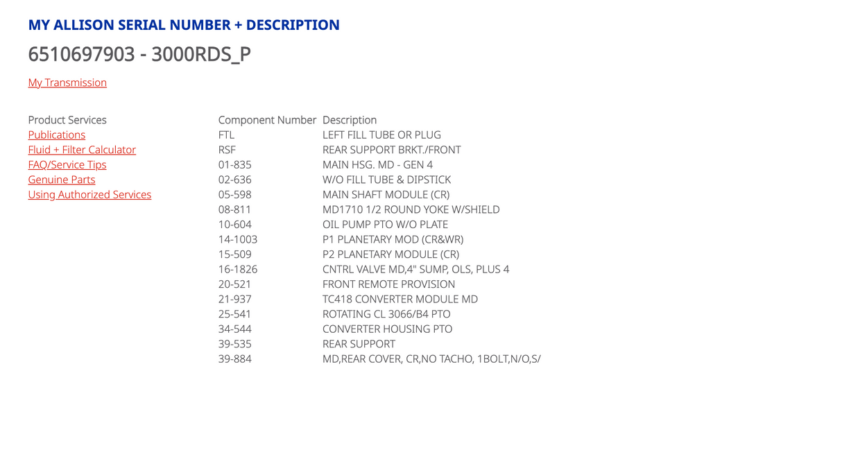 Allison 3000RDS P Transmission w/ PTO For Sale, 3000RDSP