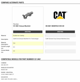 Caterpillar 3126 Engine Exhaust Manifold For Sale, End Exhaust Manifold Part # 127-3467 CAT -01-
