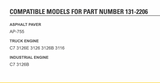 OEM Caterpillar 3126 Alternator Support Bracket 131-2206