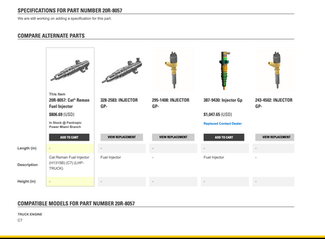 Caterpillar C7 Engine HEUI(TM) Fuel Injector 241-323